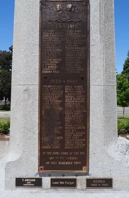 Port Colborne War Memorial Cenotaph - south detail. Click for full size. Port Colborne War Memorial Cenotaph - south detail image. Click for full size.