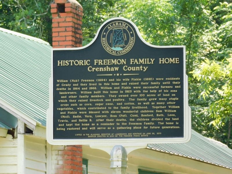 Historic Freemon Family Home Marker. Click for full size. Historic Freemon Family Home Marker image. Click for full size.