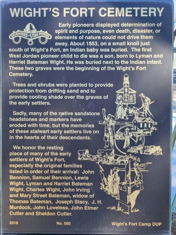 Wight's Fort Cemetery Marker image. Click for full size.