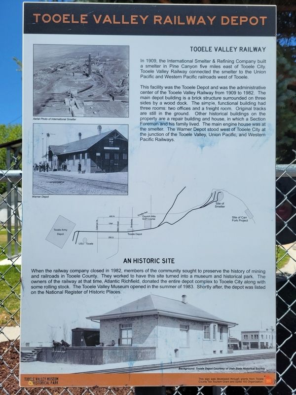 Tooele Valley Railway Depot Marker. Click for full size. Tooele Valley Railway Depot Marker image. Click for full size.