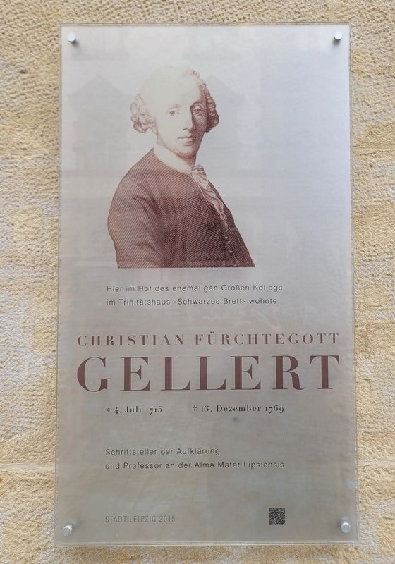 Christian Fürchtegott Gellert Marker. Click for full size. Christian Fürchtegott Gellert Marker image. Click for full size.