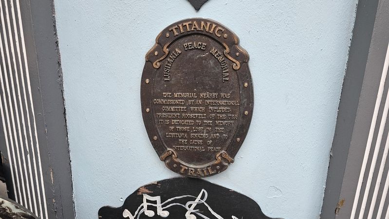 Lusitania Peace Memorial Marker. Click for full size. Lusitania Peace Memorial Marker image. Click for full size.