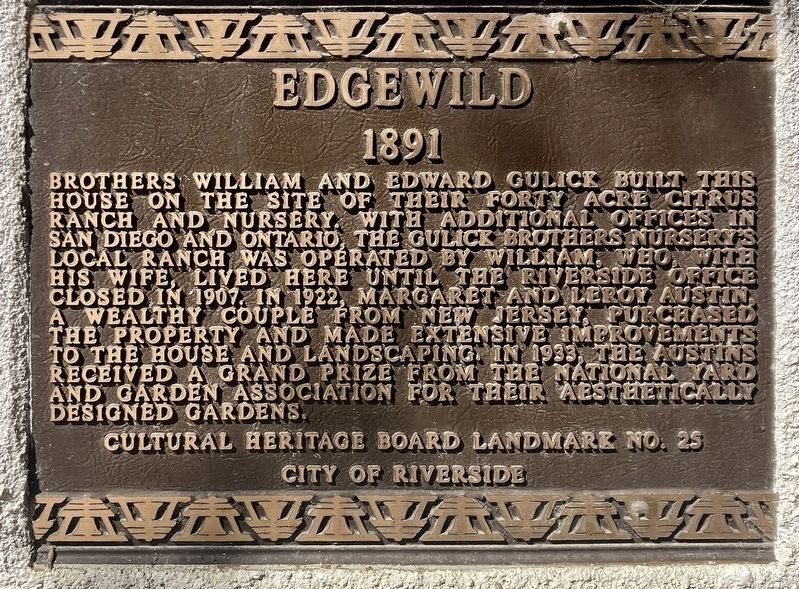 Edgewild Marker. Click for full size. Edgewild Marker image. Click for full size.