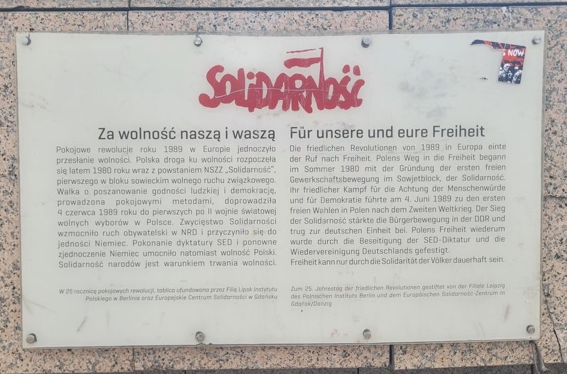 Solidarność / Solidarität / Solidarity Marker. Click for full size. Solidarność / Solidarität / Solidarity Marker image. Click for full size.