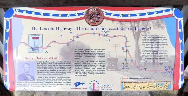 The Lincoln Highway - The nation�s first coast-to-coast highway! Marker image. Click for full size.