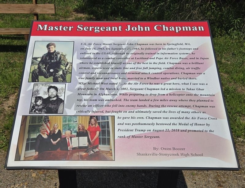 Master Sergeant John Chapman Marker. Click for full size. Master Sergeant John Chapman Marker image. Click for full size.