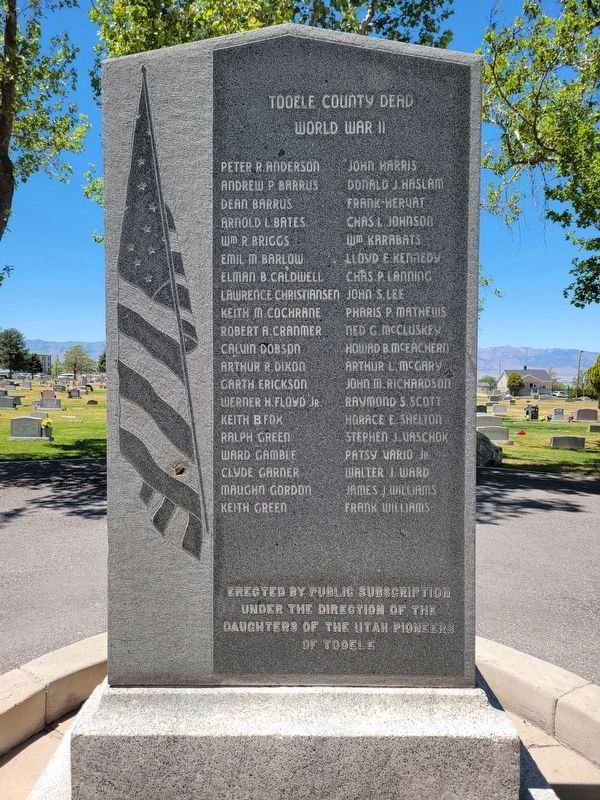 Tooele Cemetery Veterans Memorial. Click for full size. Tooele Cemetery Veterans Memorial image. Click for full size.
