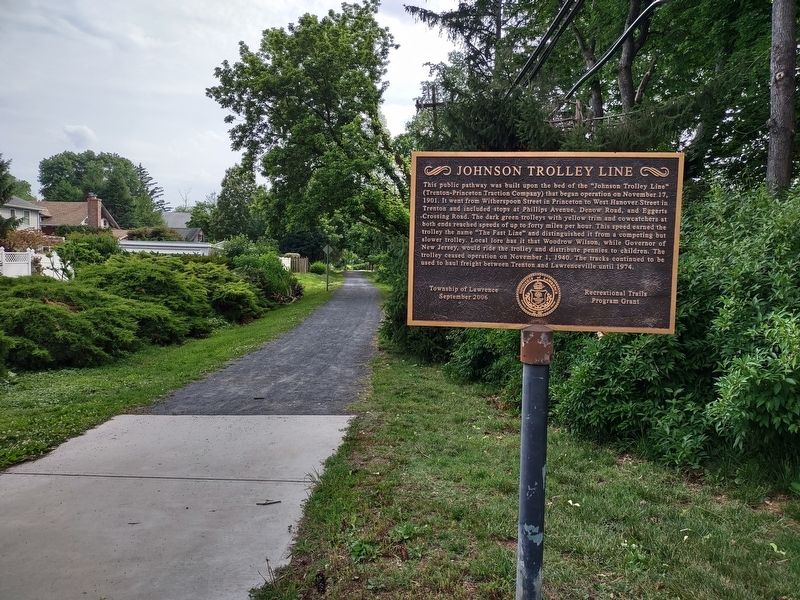 Johnson Trolley Line Trail with Marker image. Click for full size.