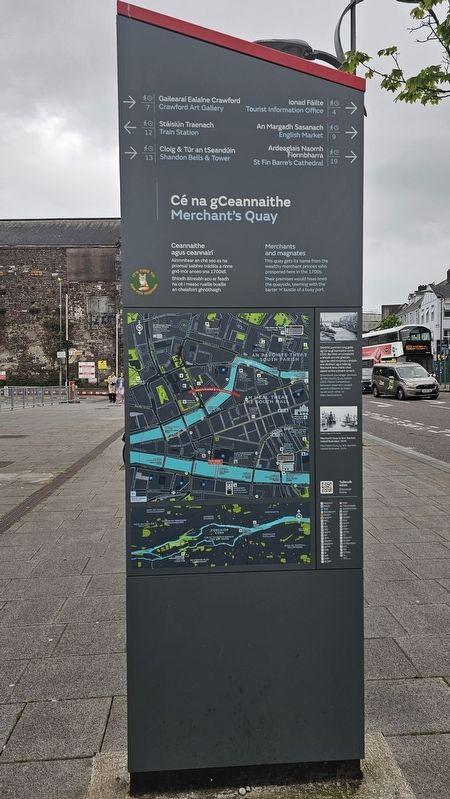 Cé na gCeannaithe / Merchant's Quay Marker, Side One. Click for full size. Cé na gCeannaithe / Merchant's Quay Marker, Side One image. Click for full size.