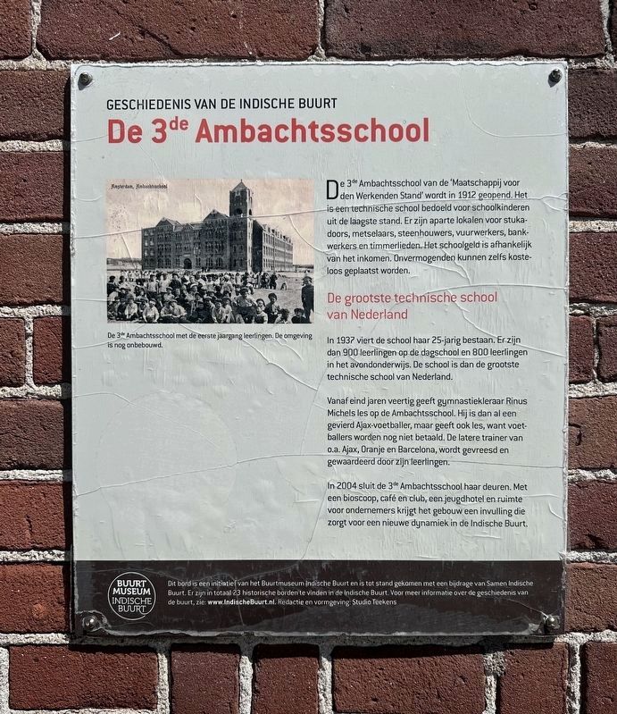 De 3de Ambachtsschool / The Third Vocational School Marker image. Click for full size.