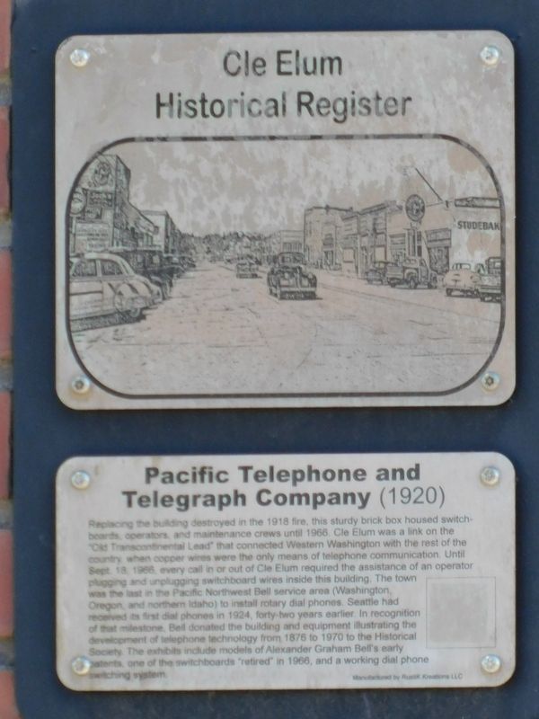 Pacific Telephone and Telegraph Company (1920) Marker image. Click for full size.