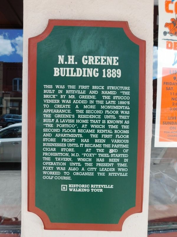 N. H. Greene Building 1889 Marker. Click for full size. N. H. Greene Building 1889 Marker image. Click for full size.