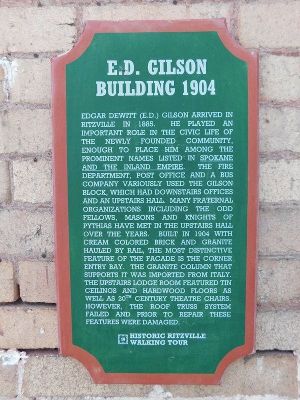 E.D. Gilson Building Marker image. Click for full size.