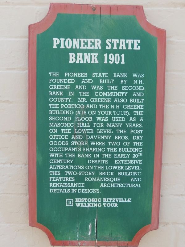 Pioneer State Bank Marker. Click for full size. Pioneer State Bank Marker image. Click for full size.