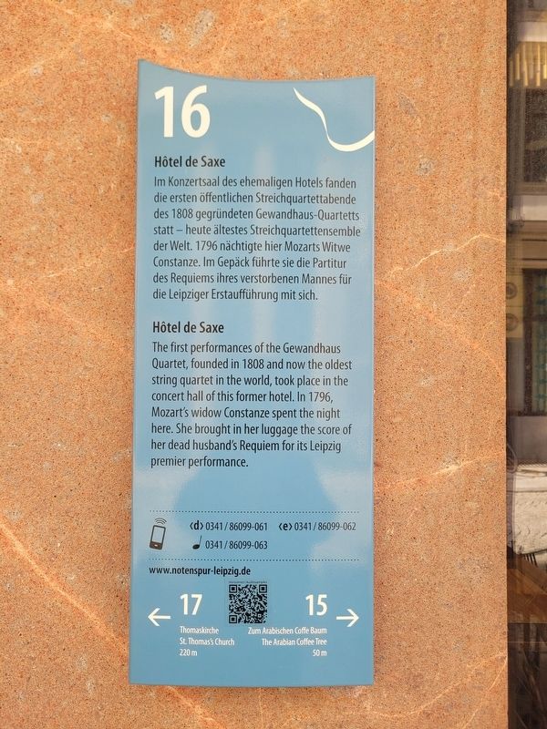 Hôtel de Saxe Marker. Click for full size. Hôtel de Saxe Marker image. Click for full size.