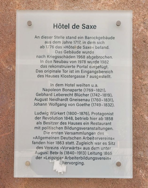 Hôtel de Saxe Marker. Click for full size. Hôtel de Saxe Marker image. Click for full size.