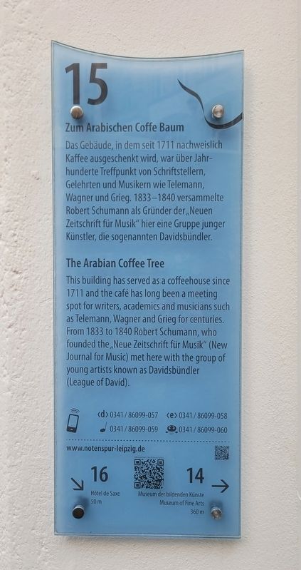 Zum Arabischen Coffe Baum / The Arabian Coffee Tree Marker. Click for full size. Zum Arabischen Coffe Baum / The Arabian Coffee Tree Marker image. Click for full size.