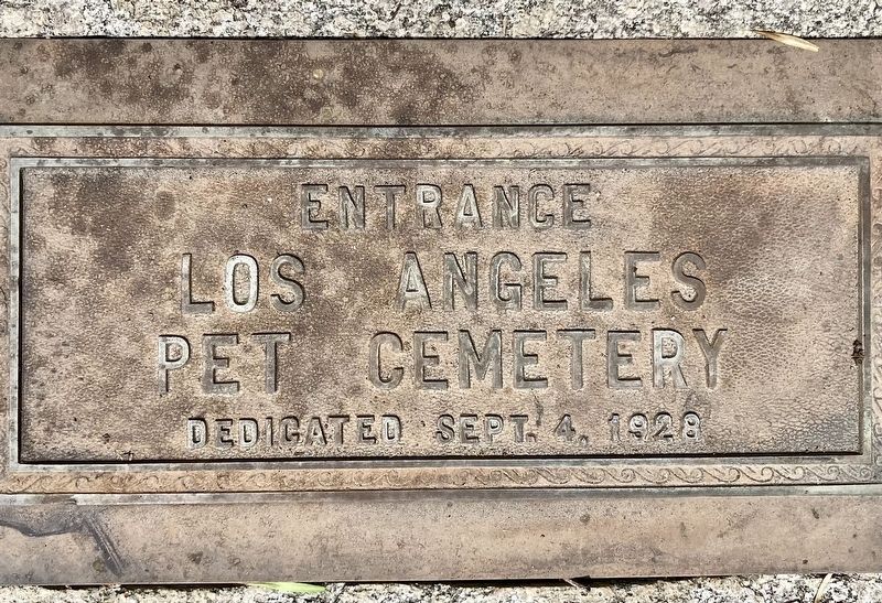 Los Angeles Pet Cemetery Marker. Click for full size. Los Angeles Pet Cemetery Marker image. Click for full size.