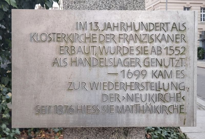 Matth�ikirche / St. Matthew's Church Marker - Left Side image. Click for full size.