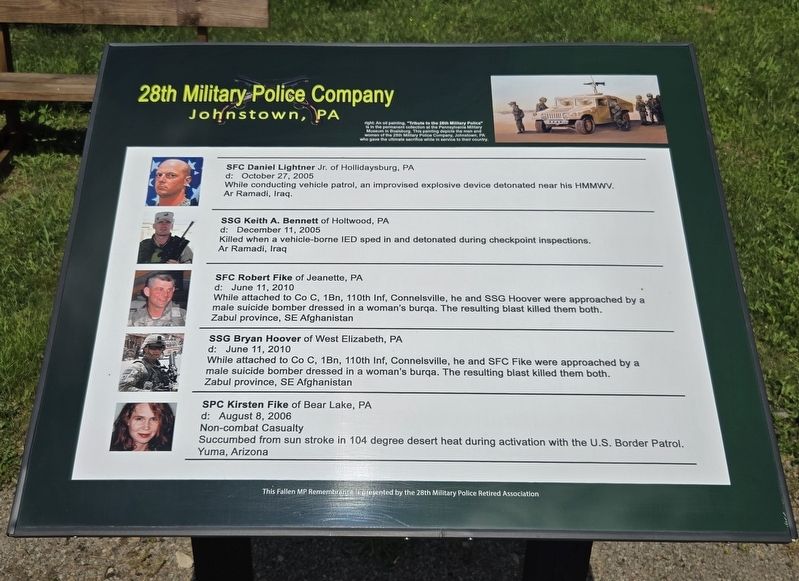 28th Military Police Company Marker. Click for full size. 28th Military Police Company Marker image. Click for full size.
