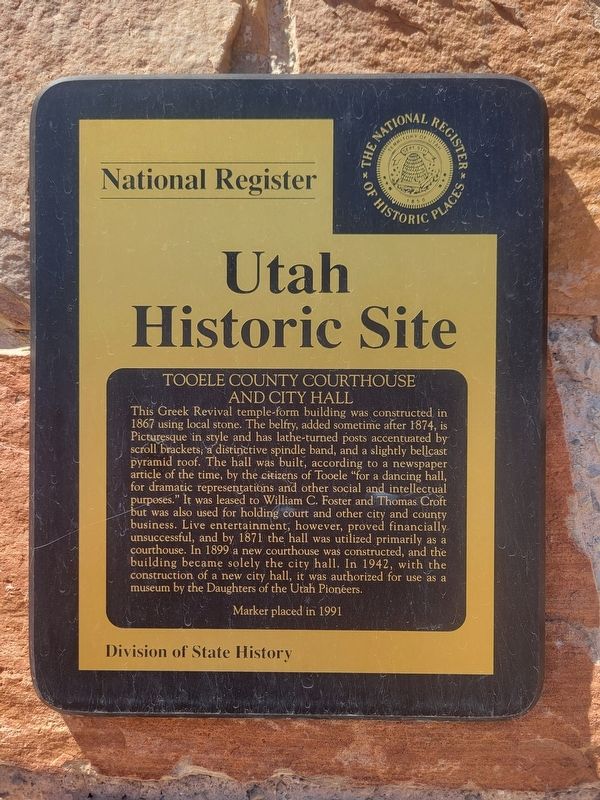 Tooele County Courthouse and City Hall Marker image. Click for full size.