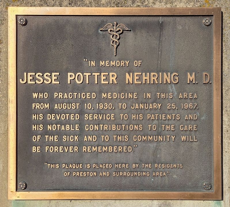 Jesse Potter Nehring Marker. Click for full size. Jesse Potter Nehring Marker image. Click for full size.
