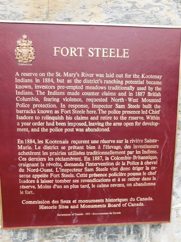 Fort Steele Marker. Click for full size. Fort Steele Marker image. Click for full size.