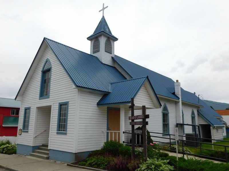 Our Lady of Lourdes Catholic Church & Marker. Click for full size. Our Lady of Lourdes Catholic Church & Marker image. Click for full size.