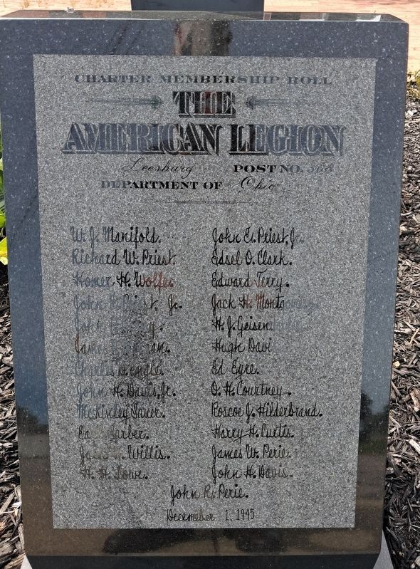 Leesburg American Legion Post 568 Charter Membership Roll Marker. Click for full size. Leesburg American Legion Post 568 Charter Membership Roll Marker image. Click for full size.