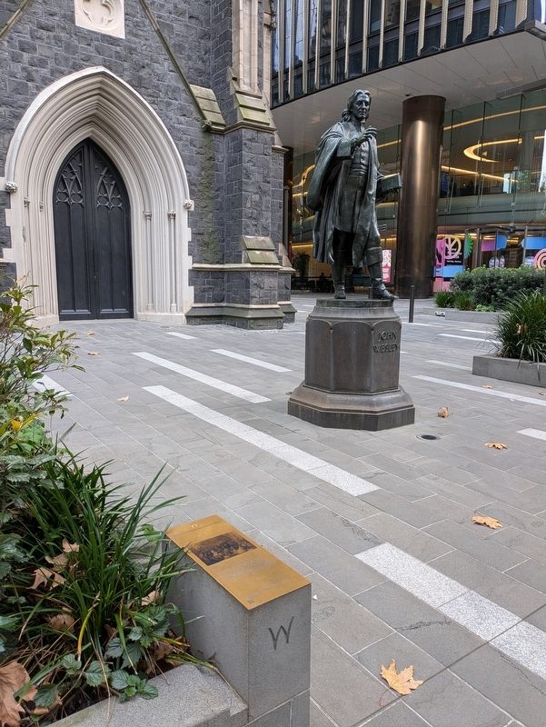 John Wesley Statue Marker and Statue. Click for full size. John Wesley Statue Marker and Statue image. Click for full size.