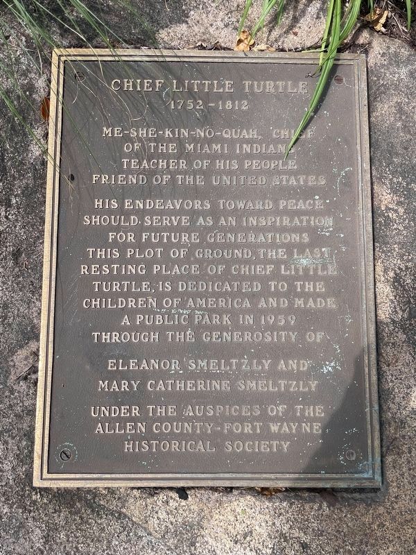 Chief Little Turtle Marker. Click for full size. Chief Little Turtle Marker image. Click for full size.