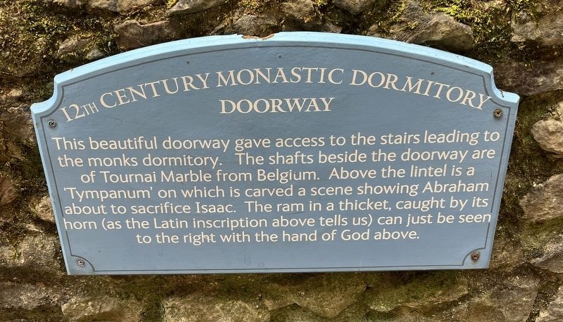 12th Century Monastic Dormitory Doorway Marker image. Click for full size.