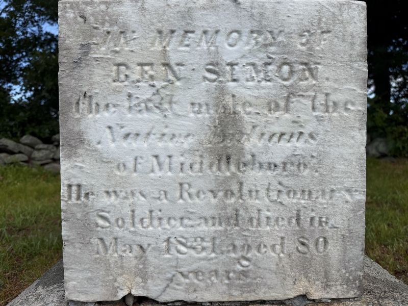 In Memory of Ben Simon Marker. Click for full size. In Memory of Ben Simon Marker image. Click for full size.