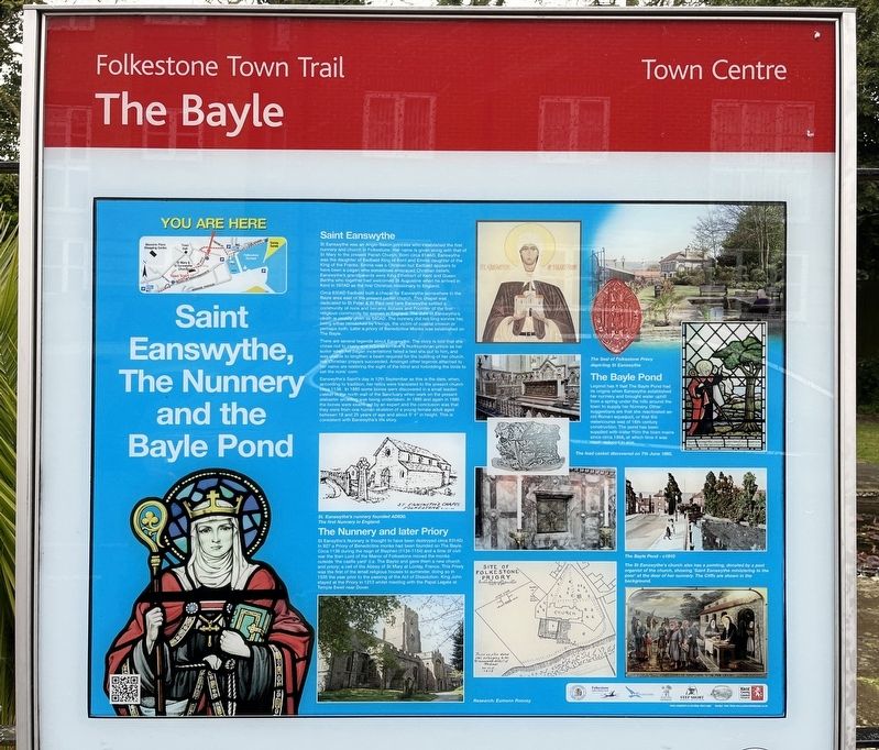 Saint Eanswythe, The Nunnery, and the Bayle Pond Marker image. Click for full size.