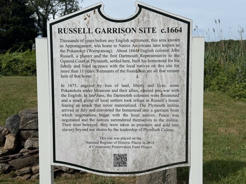 Russell Garrison Site c. 1664 Marker. Click for full size. Russell Garrison Site c. 1664 Marker image. Click for full size.
