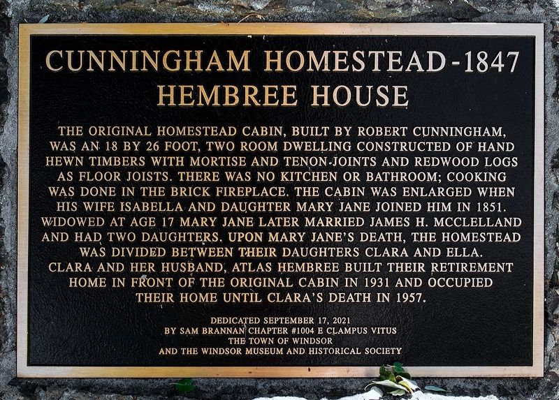 Cunningham Homestead - Hembree House Marker image. Click for full size.