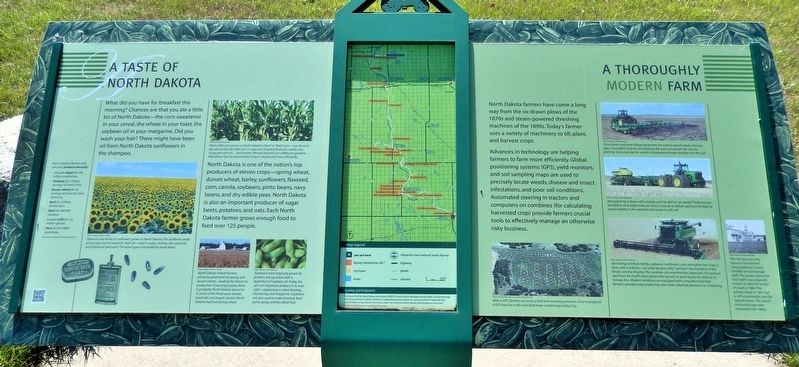 A Taste of North Dakota / A Thoroughly Modern Farm Marker. Click for full size. A Taste of North Dakota / A Thoroughly Modern Farm Marker image. Click for full size.