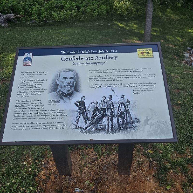 Confederate Artillery Marker. Click for full size. Confederate Artillery Marker image. Click for full size.