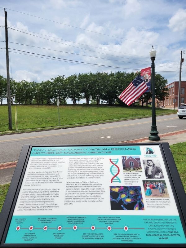 Tiny Halifax County woman becomes mother of modern medicine Marker image. Click for full size.
