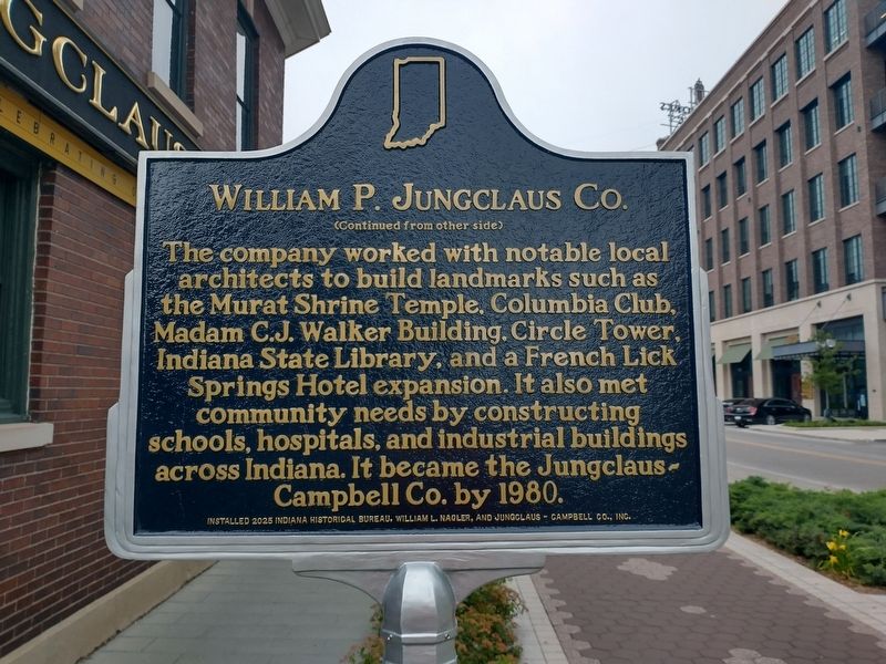 William P. Jungclaus Co. Marker (Side 2) image. Click for full size.