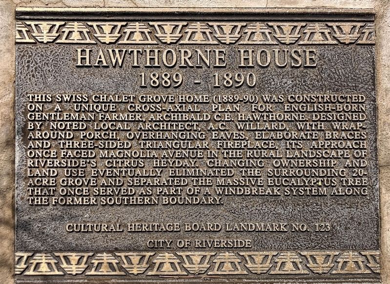 Hawthorne House Marker image. Click for full size.