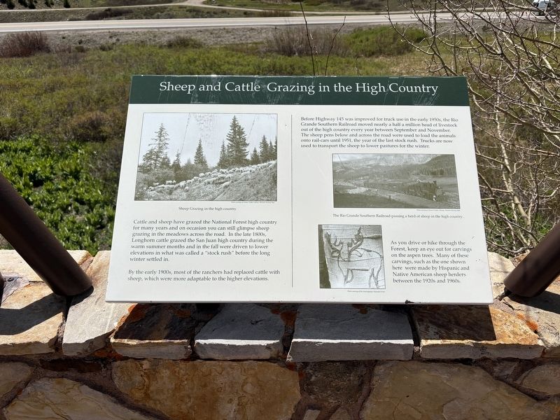Sheep and Cattle Grazing in the High Country Marker image. Click for full size.
