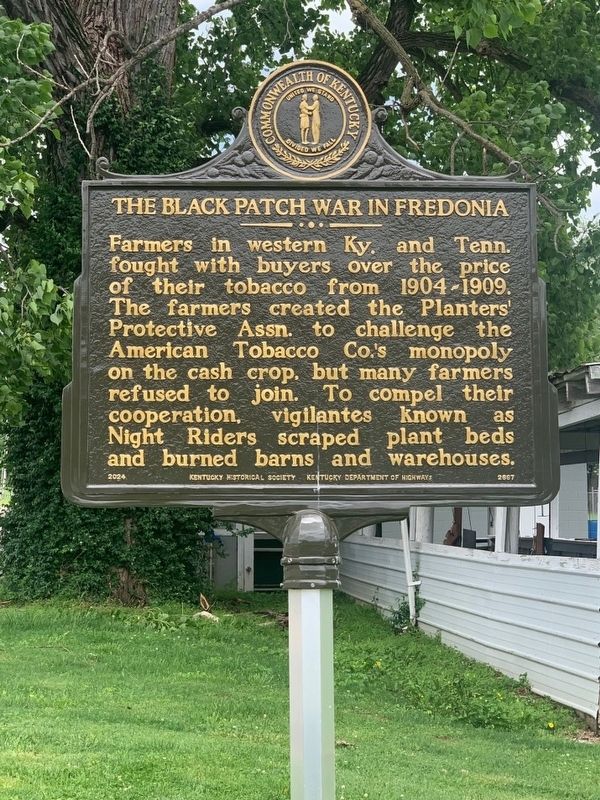 The Black Patch War in Fredonia Marker image. Click for full size.