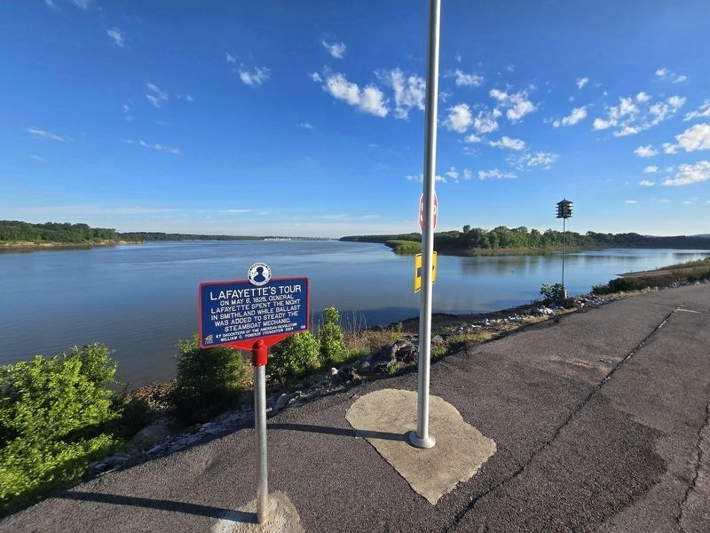 Lafayette's Tour Marker at the Confluence of Cumberland and Ohio Rivers image. Click for full size.