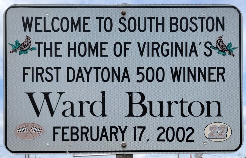 Ward Burton Marker image. Click for full size.