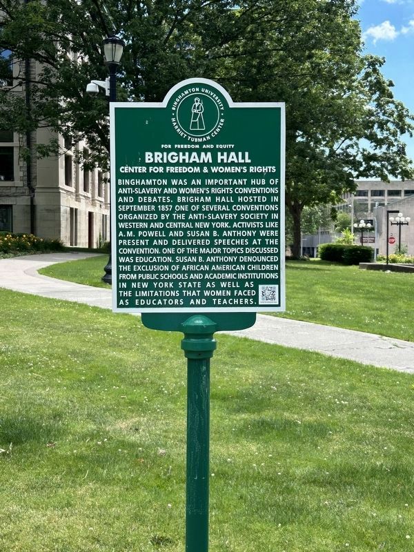 Brigham Hall Marker - The marker has been replaced. image. Click for full size.