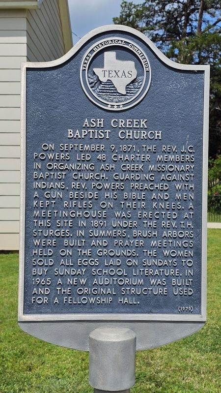 Ash Creek Baptist Church Marker. Click for full size. Ash Creek Baptist Church Marker image. Click for full size.