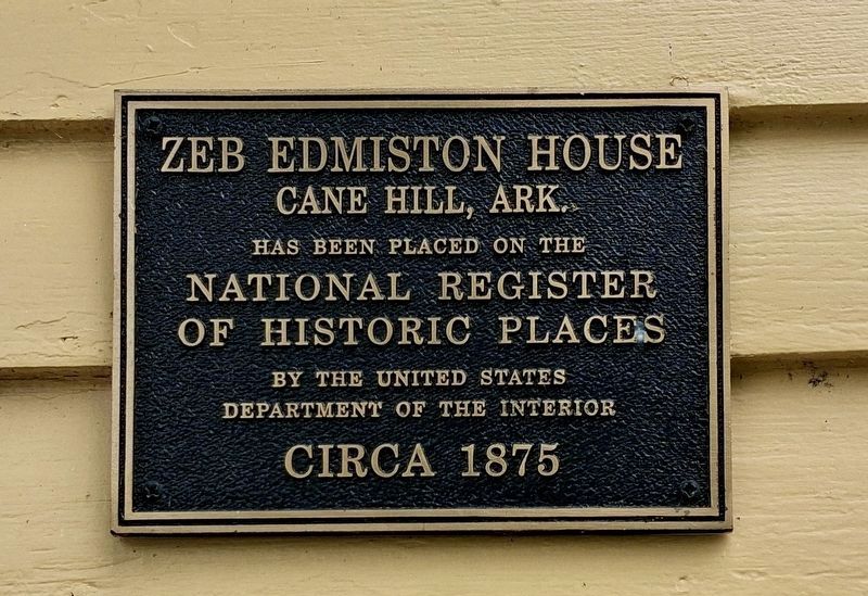 Zebulon and Eunice Edmiston House National Register plaque image. Click for full size.