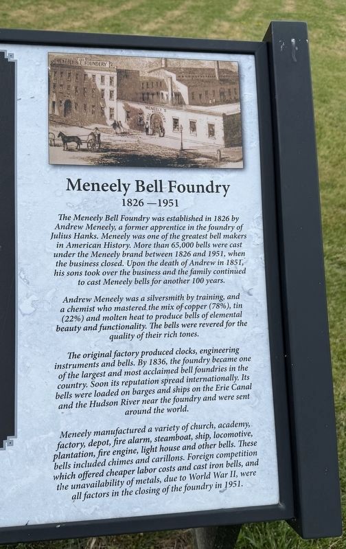 Right-hand panel: Meneely Bell Foundry image. Click for full size.