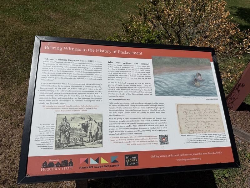 Bearing Witness to the History of Enslavement Marker. Click for full size. Bearing Witness to the History of Enslavement Marker image. Click for full size.